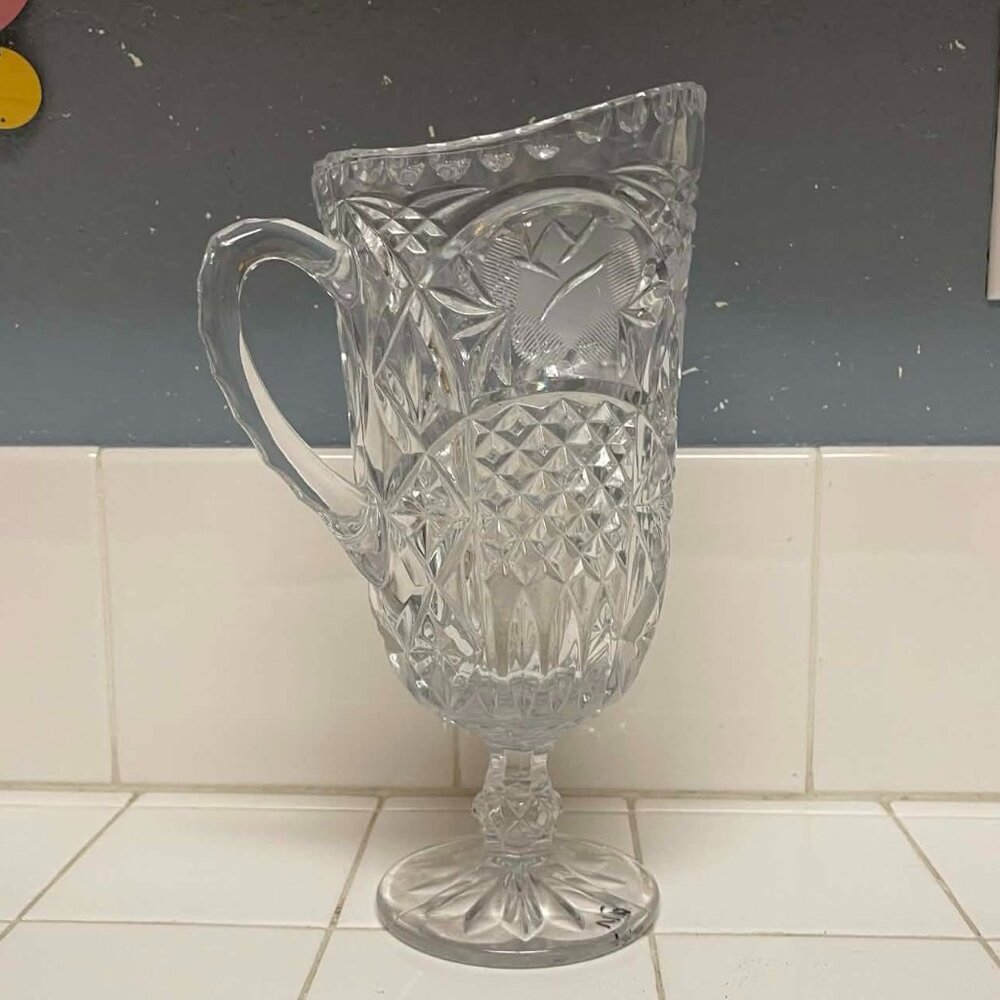 vintage leaded crystal pitcher